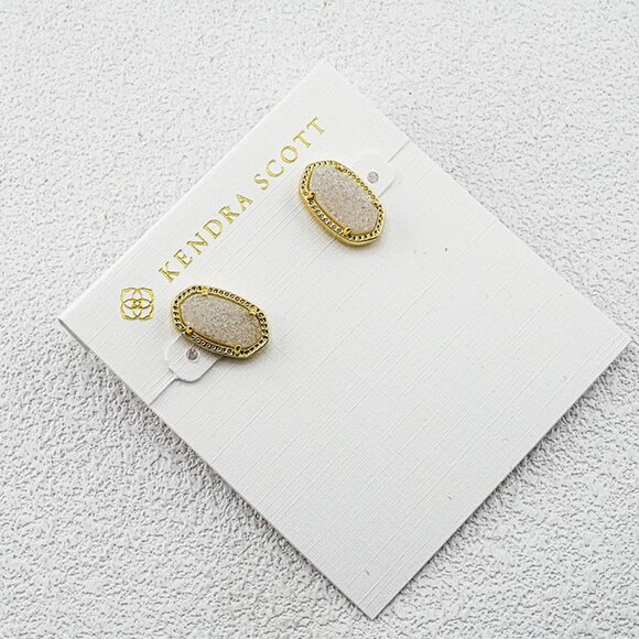 Kendra Scott White Quartz Point Stud Earrings - Picture 1 of 1